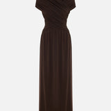 Cross-Draped Viscose Jersey Maxi Dress