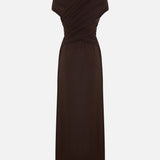 Cross-Draped Viscose Jersey Maxi Dress