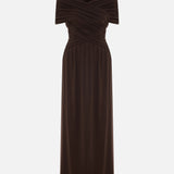 Cross-Draped Viscose Jersey Maxi Dress