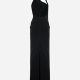Asymmetric Draped Rayon Maxi Dress