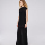 Crinkle Contrast Maxi Dress
