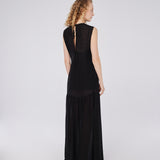 Crinkle Contrast Maxi Dress