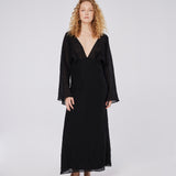 Kimono Kollu Crinkle Maxi Elbise