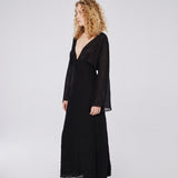 Kimono Kollu Crinkle Maxi Elbise
