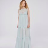 Tiered Viscose Maxi Dress