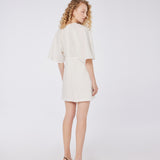 Kimono Kollu Keten Mini Elbise