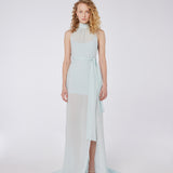 Halter Train Viscose Maxi Dress