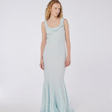 Cowl Drape Buckle Dress