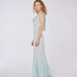 Cowl Drape Buckle Dress