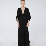 Deep V-neck Viscose Maxi Dress