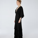 Deep V-neck Viscose Maxi Dress