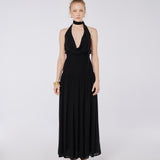 Cowl Drape Smocked Waist Dress