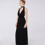 Cowl Drape Smocked Waist Dress