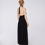 Cowl Drape Smocked Waist Dress