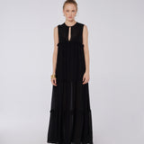 Tiered Viscose Maxi Dress