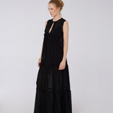 Tiered Viscose Maxi Dress