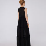 Tiered Viscose Maxi Dress