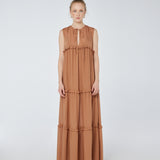 Tiered Viscose Maxi Dress