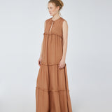 Tiered Viscose Maxi Dress