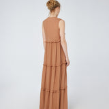 Tiered Viscose Maxi Dress